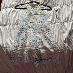 DO + BE blue lace romper with shorts